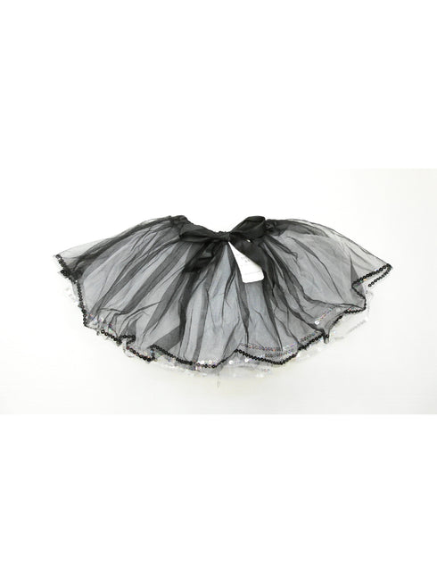 Little Girls White Black Sequin Trim Bow Tutu Skirt 2-4 - SophiasStyle.com