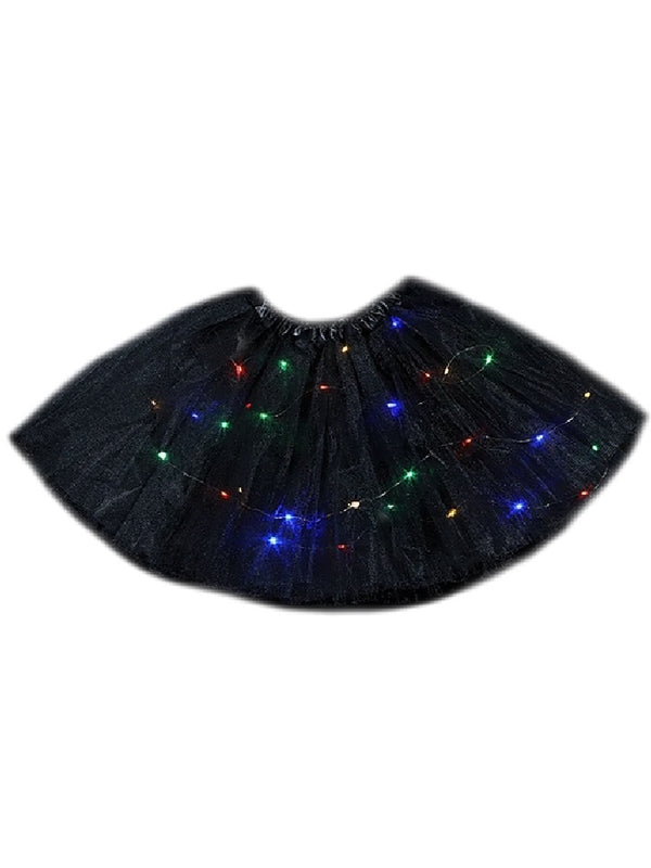 Little Girls Black Elastic Waist LED Light Up Tutu Skirt 2-5T - SophiasStyle.com