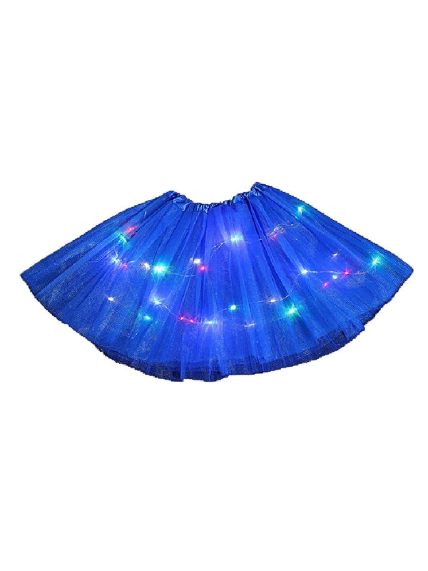Little Girls Blue Elastic Waist LED Light Up Tutu Skirt 2-5T - SophiasStyle.com