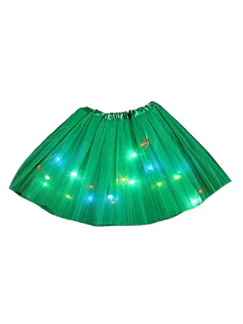 Little Girls Green Elastic Waist LED Light Up Tutu Skirt 2-5T - SophiasStyle.com