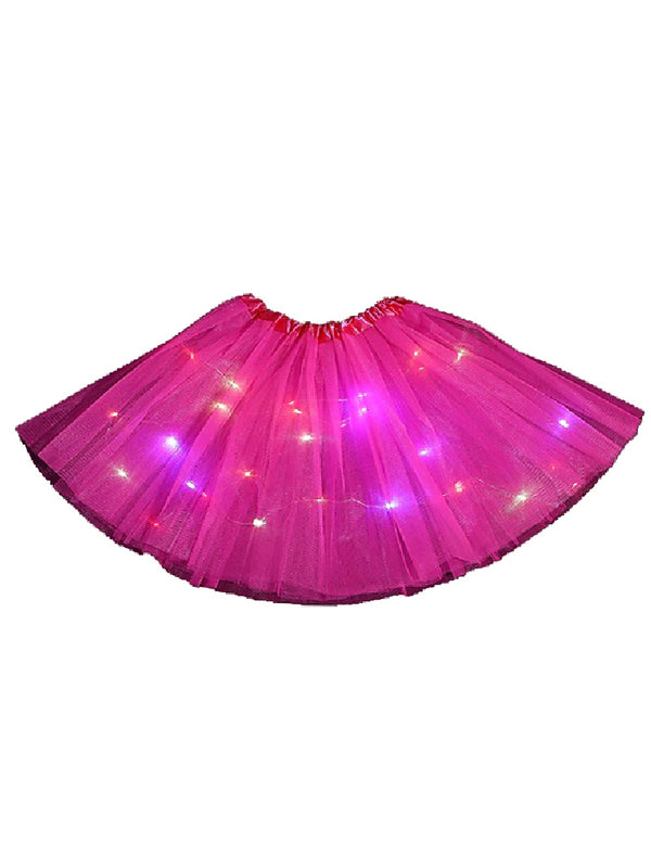 Little Girls Hot Pink Elastic Waist LED Light Up Tutu Skirt 2-5T - SophiasStyle.com