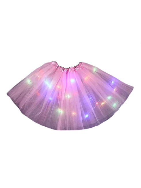 Little Girls Pink Elastic Waist LED Light Up Tutu Skirt 2-5T - SophiasStyle.com