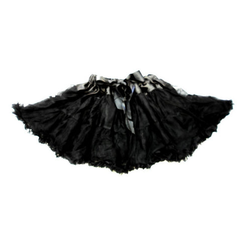 Black Solid Chiffon Tutu Skirt Girls S-L - SophiasStyle.com