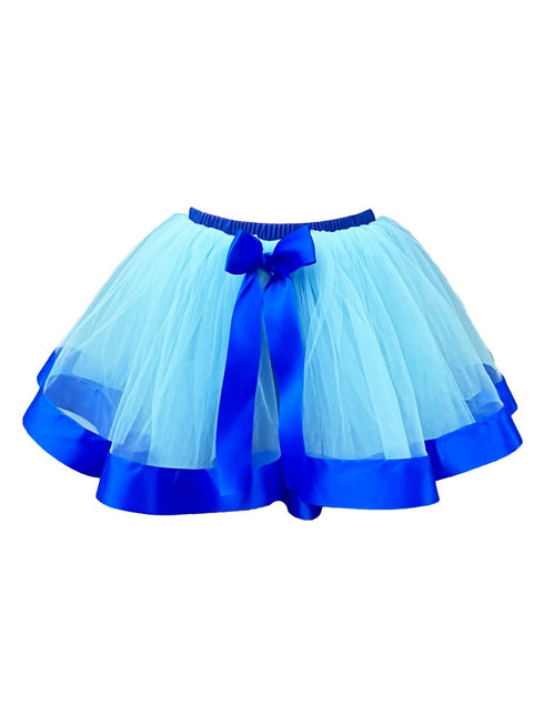 Little Girls Baby Blue Wide Ribbon Bow Tutu Skirt 1T-8 - SophiasStyle.com