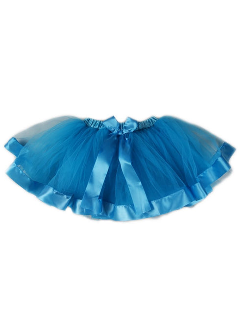 Little Girls Blue Wide Ribbon Bow Tutu Skirt 1T-8 - SophiasStyle.com