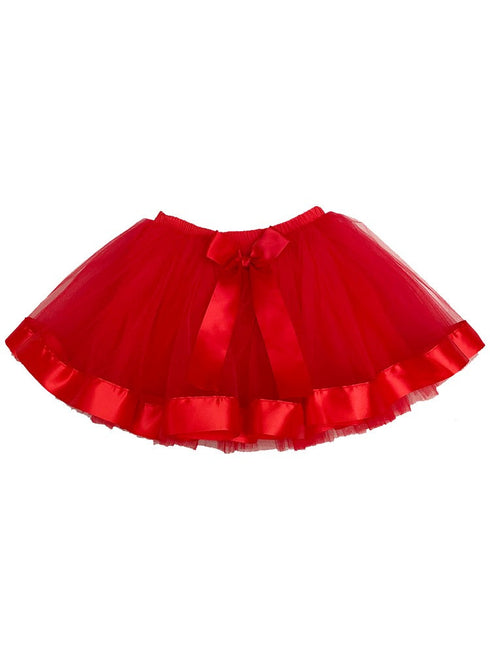 Little Girls Red Wide Ribbon Bow Tutu Skirt 1T-8 - SophiasStyle.com