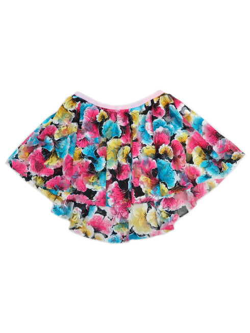 Little Girls Blue Yellow Hot Pink Lace Floral Hi Low Skirt 12M-6 - SophiasStyle.com