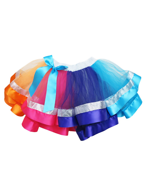 Girls Multi Color JoJo Siwa Silver Trim Tutu Skirt 24M-6 - SophiasStyle.com