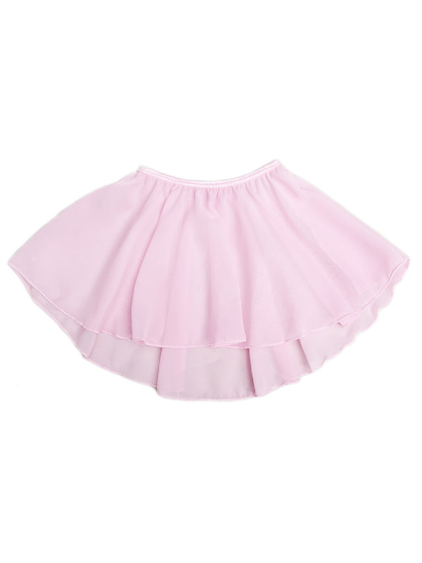Girls Baby Pink Elastic Waist Chiffon Hi Low Skirt 24M-6 - SophiasStyle.com