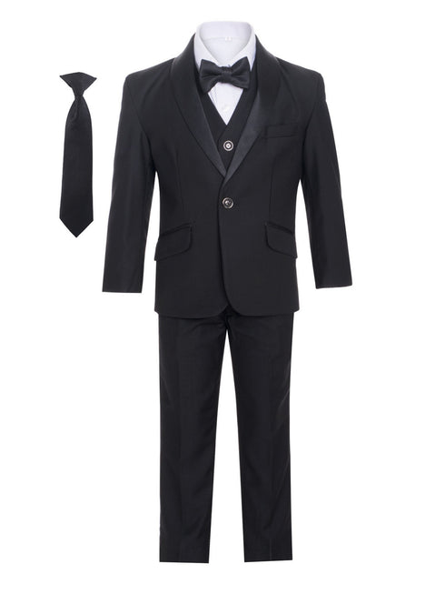 Magen Kids Little Boys Shawl Collar Tuxedo Slim Fit 7 Pc Suit 12M-6 - SophiasStyle.com