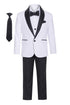 Magen Kids Little Boys Shawl Collar Tuxedo Slim Fit 7 Pc Suit 12M-6 - SophiasStyle.com