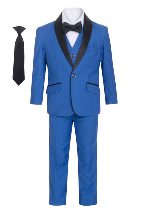 Magen Kids Little Boys Shawl Collar Tuxedo Slim Fit 7 Pc Suit 12M-6 - SophiasStyle.com
