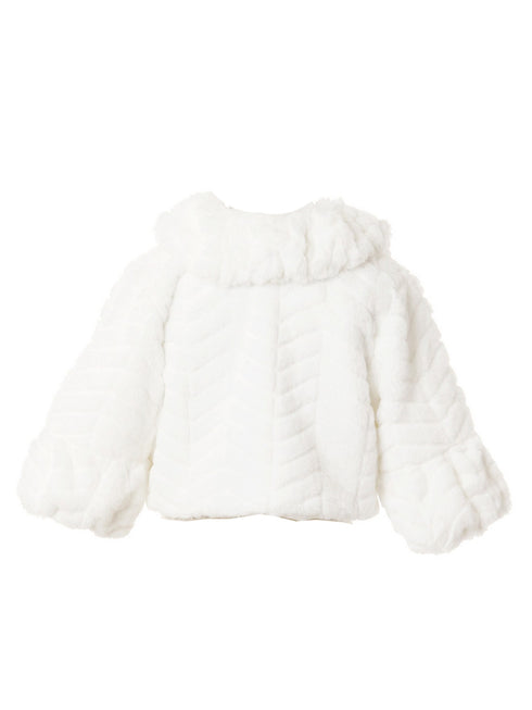 Rain Kids Little Girls White Fuzzy Rhinestone Special Occasion Shrug 2T-6 - SophiasStyle.com