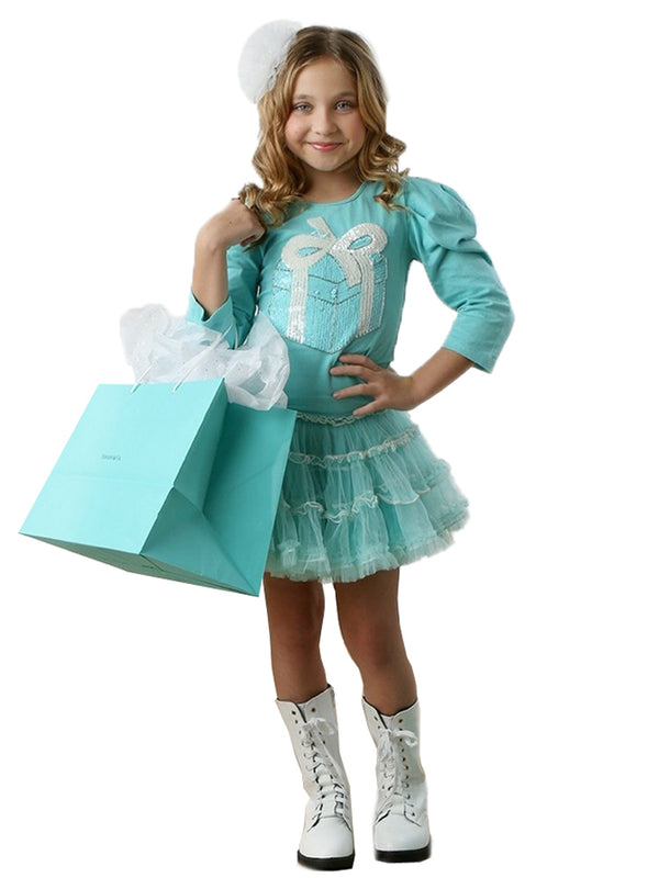 Ooh La La Couture Present Accent Tiered Skirt Dress in Blue, Sizes 12M-14 - SophiasStyle.com