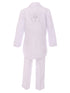 Rain Kids Baby Boys White Silver Cross Embroidery Baptism Tuxedo Suit 6-24M - SophiasStyle.com