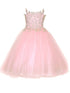 Flower Girl Dress with Gold Embroidered Top and Tulle Overlay Skirt, Sizes 2-16 - SophiasStyle.com