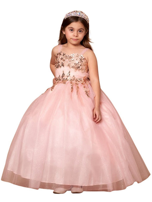 Big Girls Blush Embroidered Sweetheart Neckline Junior Bridesmaid Dress 8-16 - SophiasStyle.com