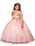 Big Girls Blush Embroidered Sweetheart Neckline Junior Bridesmaid Dress 8-16 - SophiasStyle.com
