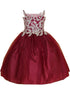 Flower Girl Dress with Gold Embroidered Top and Tulle Overlay Skirt, Sizes 2-16 - SophiasStyle.com
