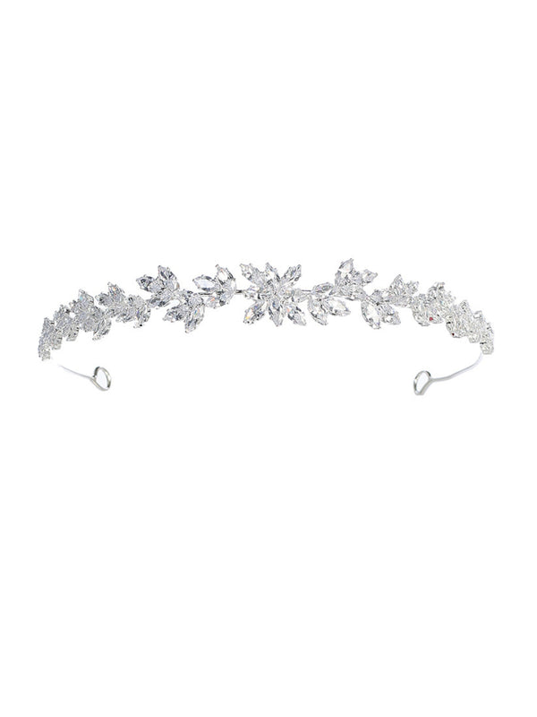 Tip Top Kids Girls Glitter Rhinestone Special Occasion Communion Leaf Headband - SophiasStyle.com
