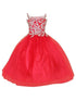 Flower Girl Dress with Gold Embroidered Top and Tulle Overlay Skirt, Sizes 2-16 - SophiasStyle.com