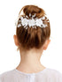 Tip Top Kids Girls Rhinestone Pearls Special Occasion Communion Gorgeous Flower Comb - SophiasStyle.com