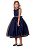 Little Girls Navy Lace Sequin Belt Glitter Tulle Flower Girl Dress 2-6 - SophiasStyle.com