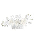 Tip Top Kids Girls Rhinestone Pearls Special Occasion Communion Gorgeous Flower Comb - SophiasStyle.com