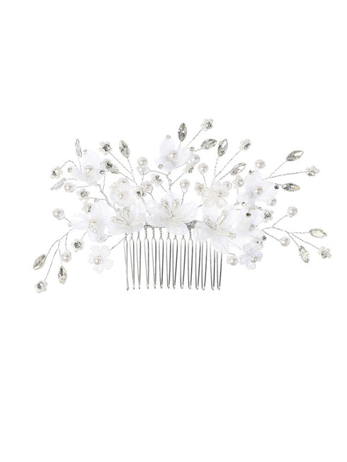 Tip Top Kids Girls Delicate Special Occasion Communion Flower Comb - SophiasStyle.com