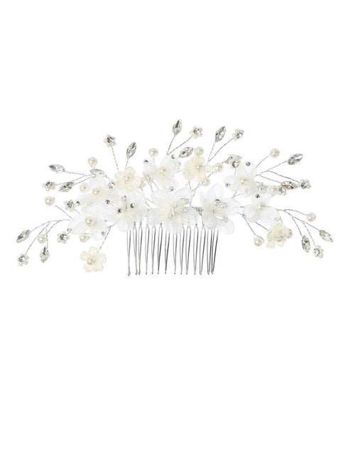 Tip Top Kids Girls Delicate Special Occasion Communion Flower Comb - SophiasStyle.com