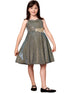 Little Girls Olive Glitter Metallic Strap Flower Girl Dress 2-6 - SophiasStyle.com
