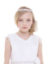 Petite Adele Girls White Rhinestone Crystals Tiara Communion Flower Girl Veil - SophiasStyle.com