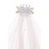 Girls Ivory Flower Rhinestone Double Layer Mesh Comb Communion Flower Girl Veil - SophiasStyle.com