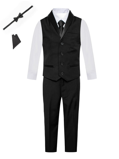 Magen Kids Boys Pants Vest Tie 6 Pc Tuxedo Vest Set 12M-14 - SophiasStyle.com