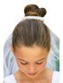 Kids Dream Girls White Pearl Bun Communion Flower Girl Veil - SophiasStyle.com