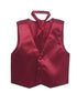 Tip Top Kids Little Boys Burgundy Three Button Satin Vest Tie 2 Pc Set 2-6 - SophiasStyle.com