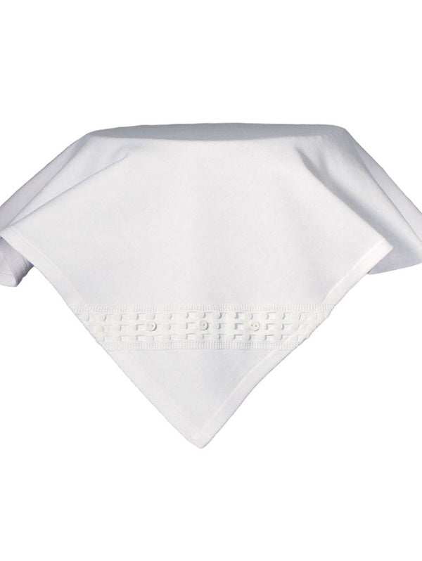 Little Things Mean A Lot White Christening Receiver Blanket - SophiasStyle.com