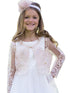 Petite Adele Little Girls Champagne Long Sleeve Bead Embroidered Bolero 2-6 - SophiasStyle.com