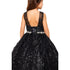 Little Girls Black Glitter Embroidered Rhinestone Belt Ball Gown 2-6 - SophiasStyle.com