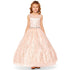 Little Girls Rose Gold Glitter Embroidered Rhinestone Belt Ball Gown 2-6 - SophiasStyle.com