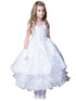 The Rain Kids Little Girls White Virgin Mary Ruffle Detachable Baptism Dress 2-6 - SophiasStyle.com