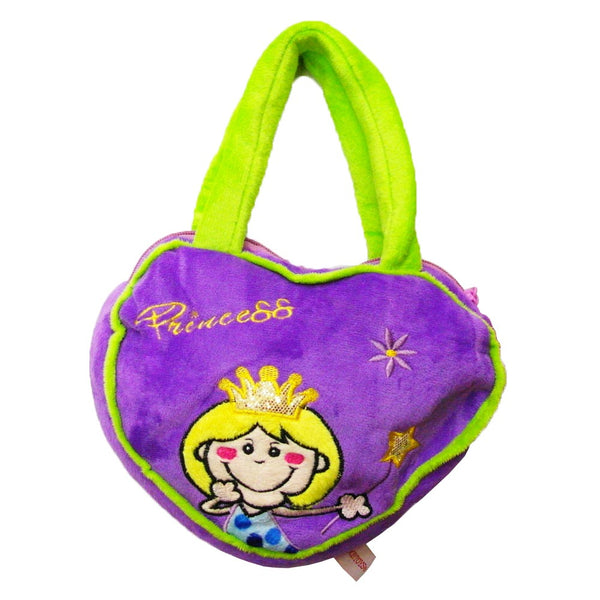 Girls Pink Heart Glitter Princess Crown Wand Applique Purse - SophiasStyle.com