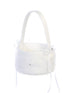 Tip Top Kids Girls White Corded Embroidery Lace Stylish Flower Girl Basket - SophiasStyle.com
