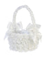 Tip Top Kids Girls White Flowers Covered Stylish Flower Girl Basket - SophiasStyle.com