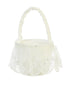 Tip Top Kids Girls Ivory Lace Embellished Stylish Flower Girl Basket - SophiasStyle.com