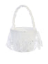 Tip Top Kids Girls White Lace Embellished Stylish Flower Girl Basket - SophiasStyle.com