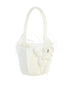 Tip Top Kids Girls Ivory Flower Feather Accent Stylish Flower Girl Basket - SophiasStyle.com