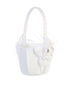 Tip Top Kids Girls White Flower Feather Accent Stylish Flower Girl Basket - SophiasStyle.com