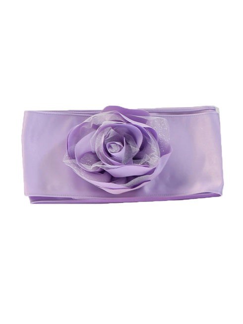 Lito Girls Multi Colors Satin Flower Embellished Special Occasion Sash 3M-12Y - SophiasStyle.com