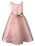 Petite Adele Girls Dull Satin Tulle Overlay Broche Flower Girl Dress 2T-12 - SophiasStyle.com
